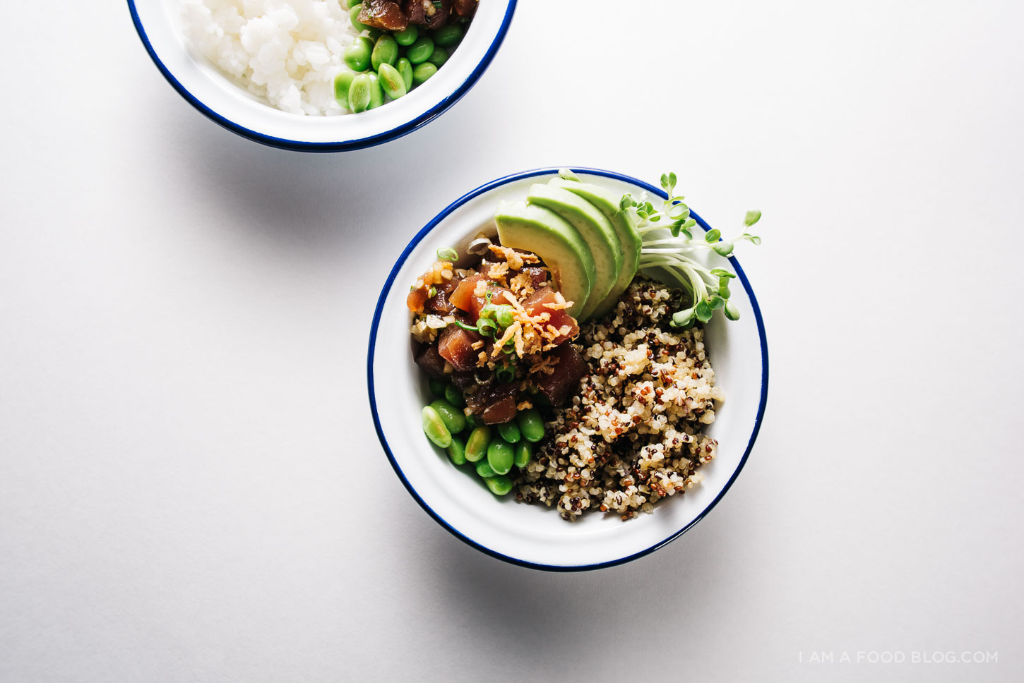 babhla poke atún ahi shoyu quinoa - www.iamafoodblog.com