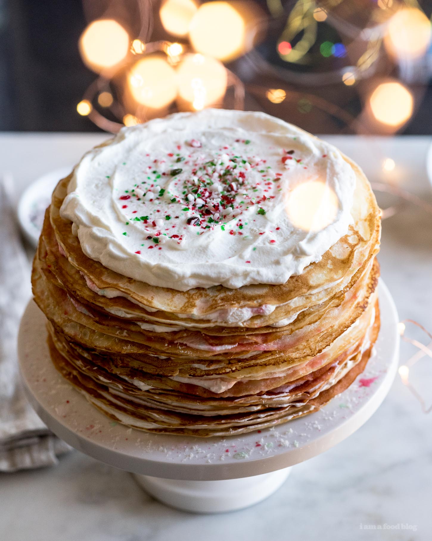 Receta de pastel de menta con corteza de crepe